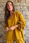 Santos Cushion Cotton Heathcliff Blouse Tumeric?